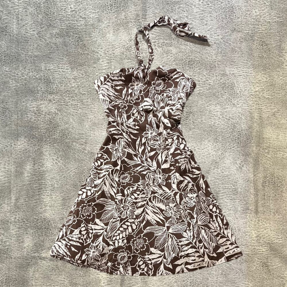 Vintage Robbie Bee Floral Halter Mini Dress